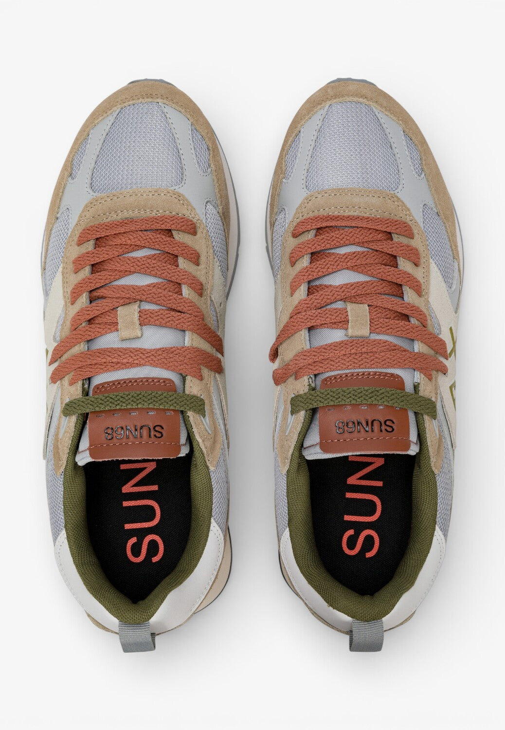 Heren veterschoenen-Beige combi kleur