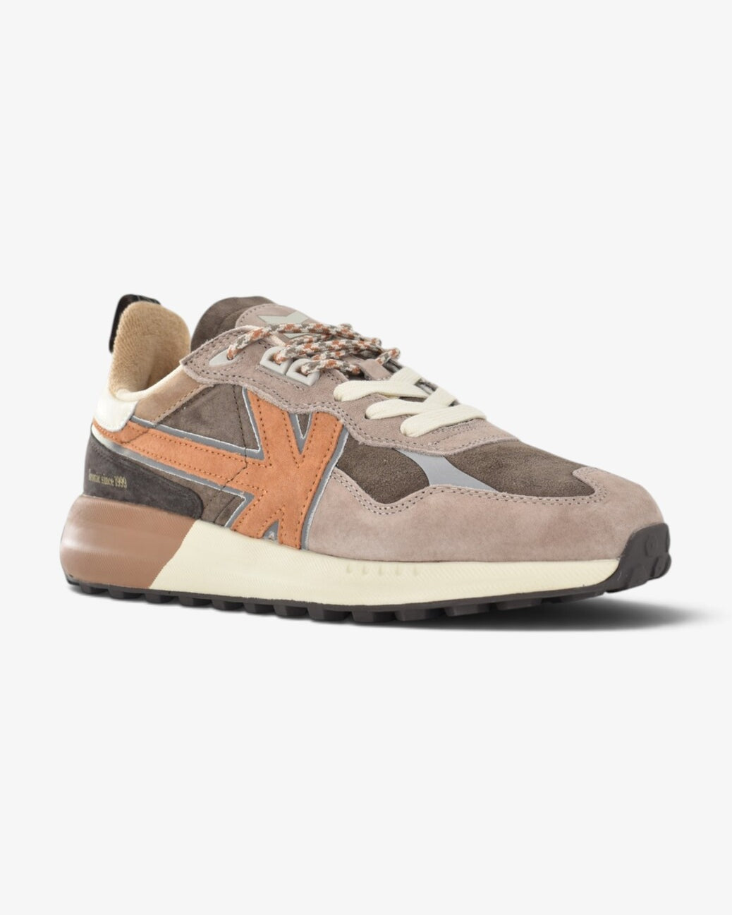 Heren veterschoenen-Beige combi kleur