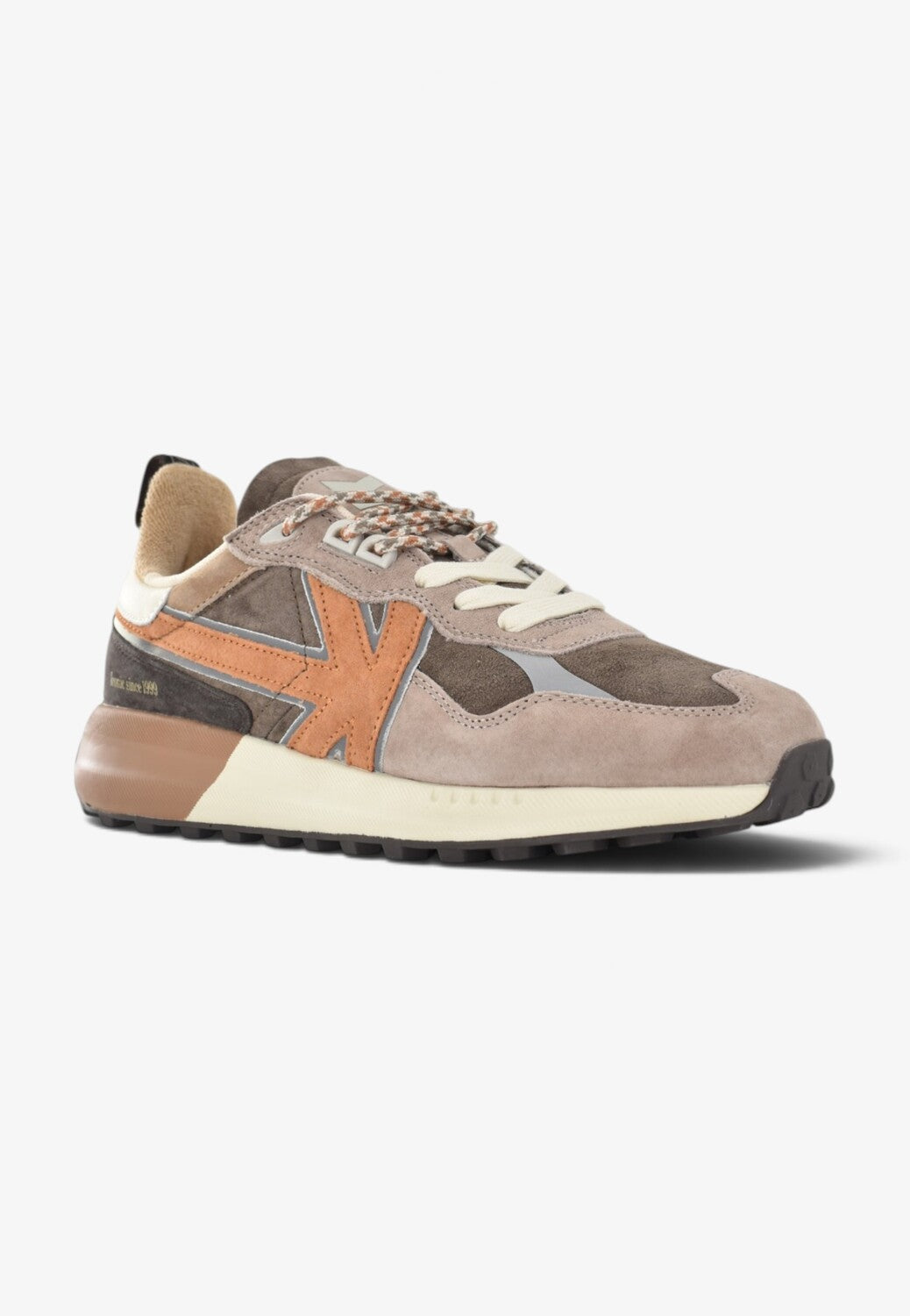 Heren veterschoenen-Beige combi kleur