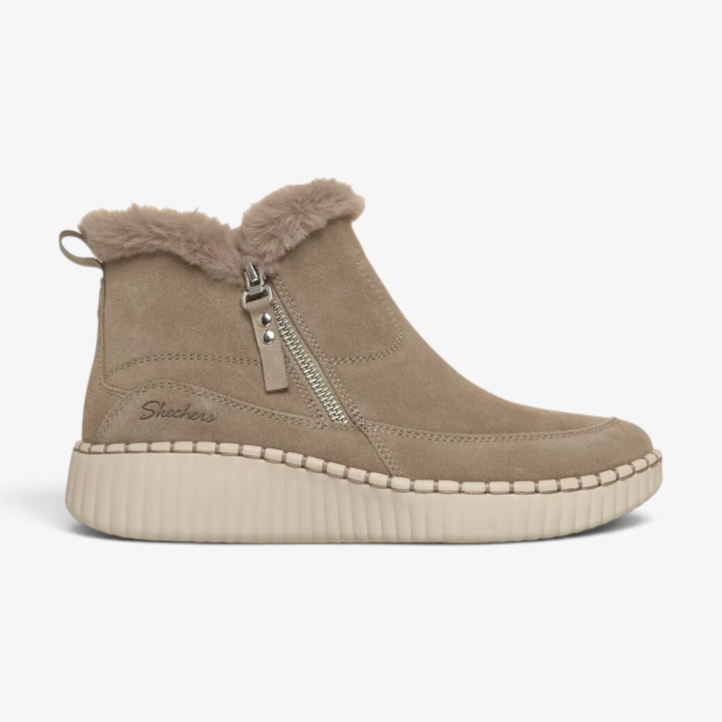 DAMES BOOTS+KORT LAARS-Beige suède/nubuck