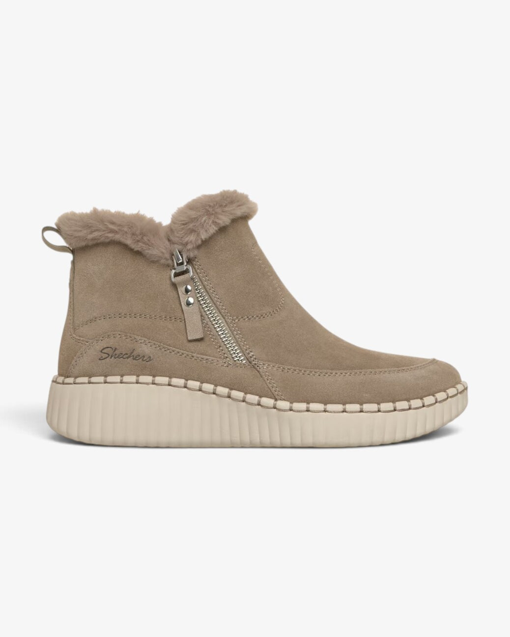DAMES BOOTS+KORT LAARS-Beige suède/nubuck