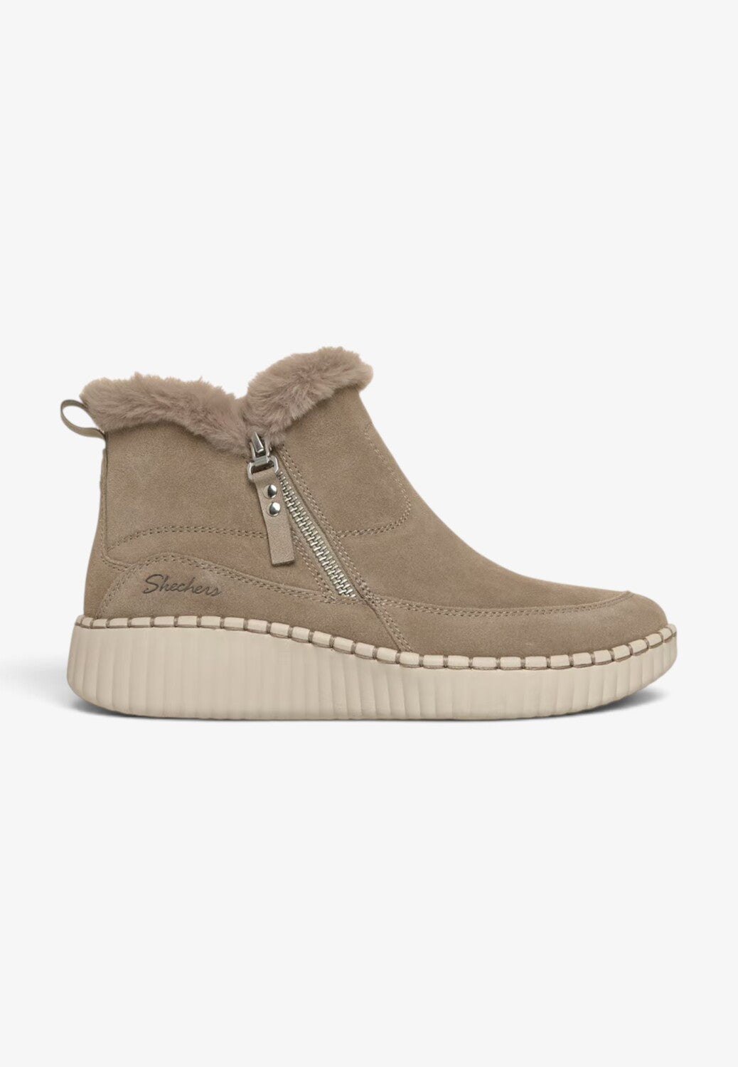 DAMES BOOTS+KORT LAARS-Beige suède/nubuck