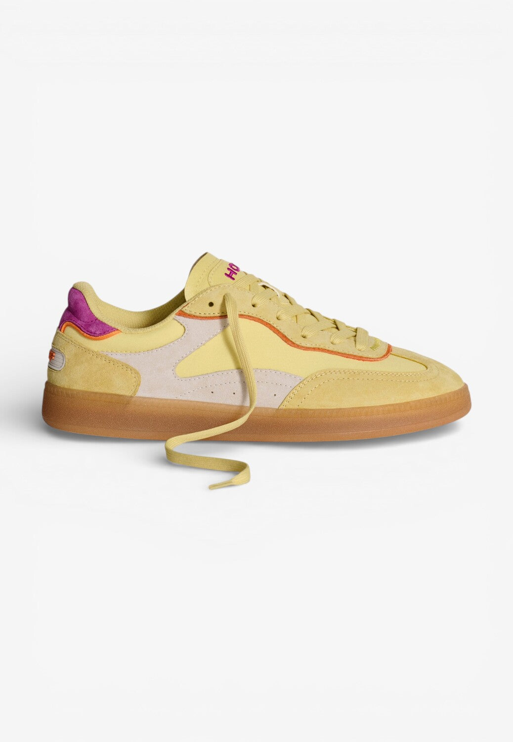 DAMES SPORTIEVE VETERSCHO-Geel suède/nubuck