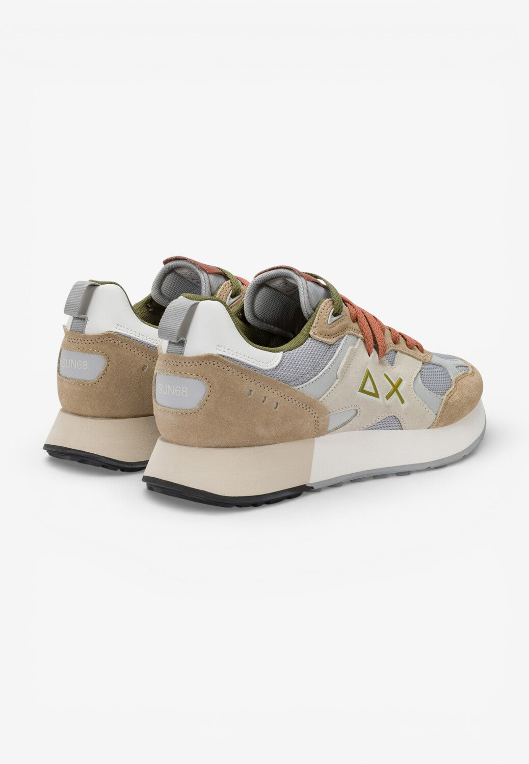 Heren veterschoenen-Beige combi kleur