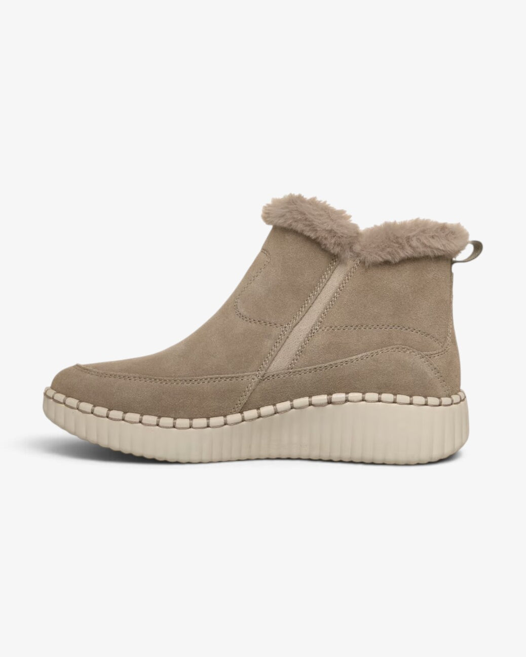 DAMES BOOTS+KORT LAARS-Beige suède/nubuck