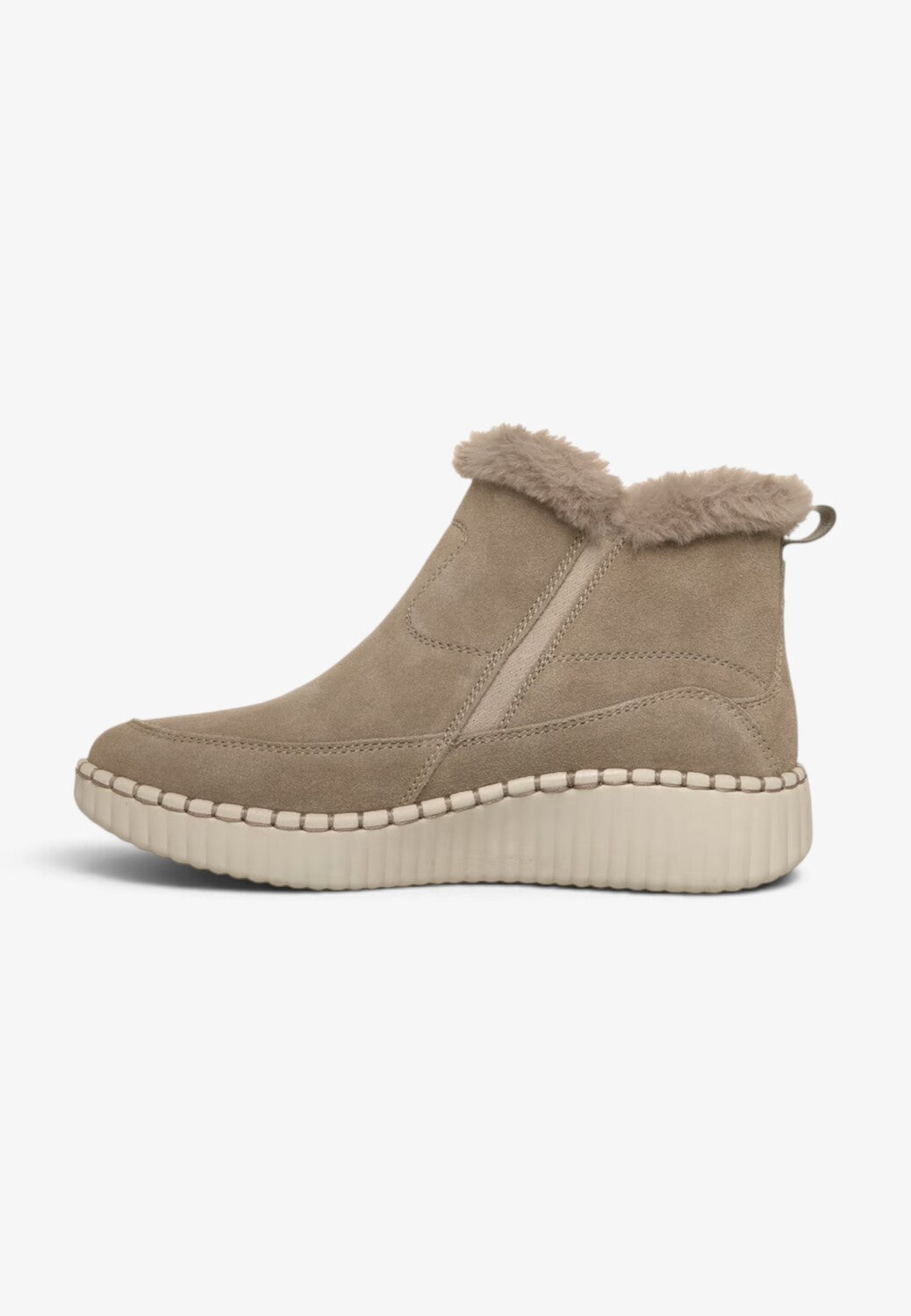 DAMES BOOTS+KORT LAARS-Beige suède/nubuck