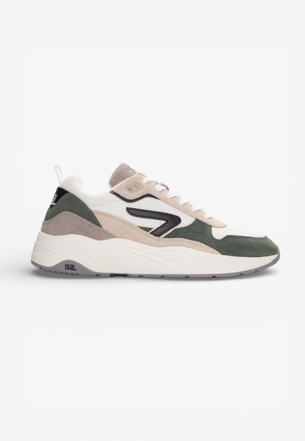 Heren veterschoenen-Groen combi kleur