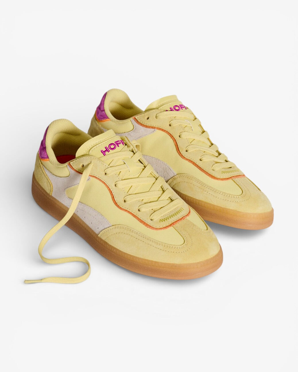DAMES SPORTIEVE VETERSCHO-Geel suède/nubuck