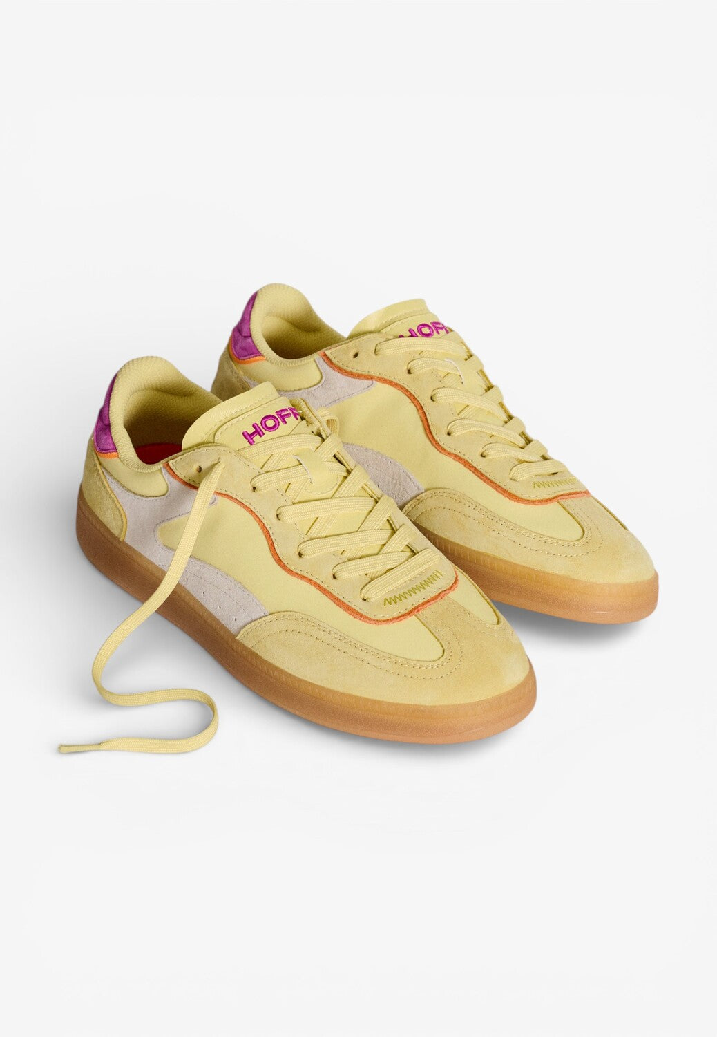 DAMES SPORTIEVE VETERSCHO-Geel suède/nubuck