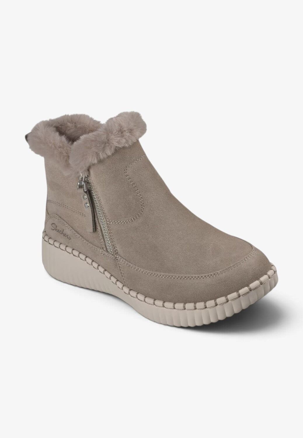 DAMES BOOTS+KORT LAARS-Beige suède/nubuck
