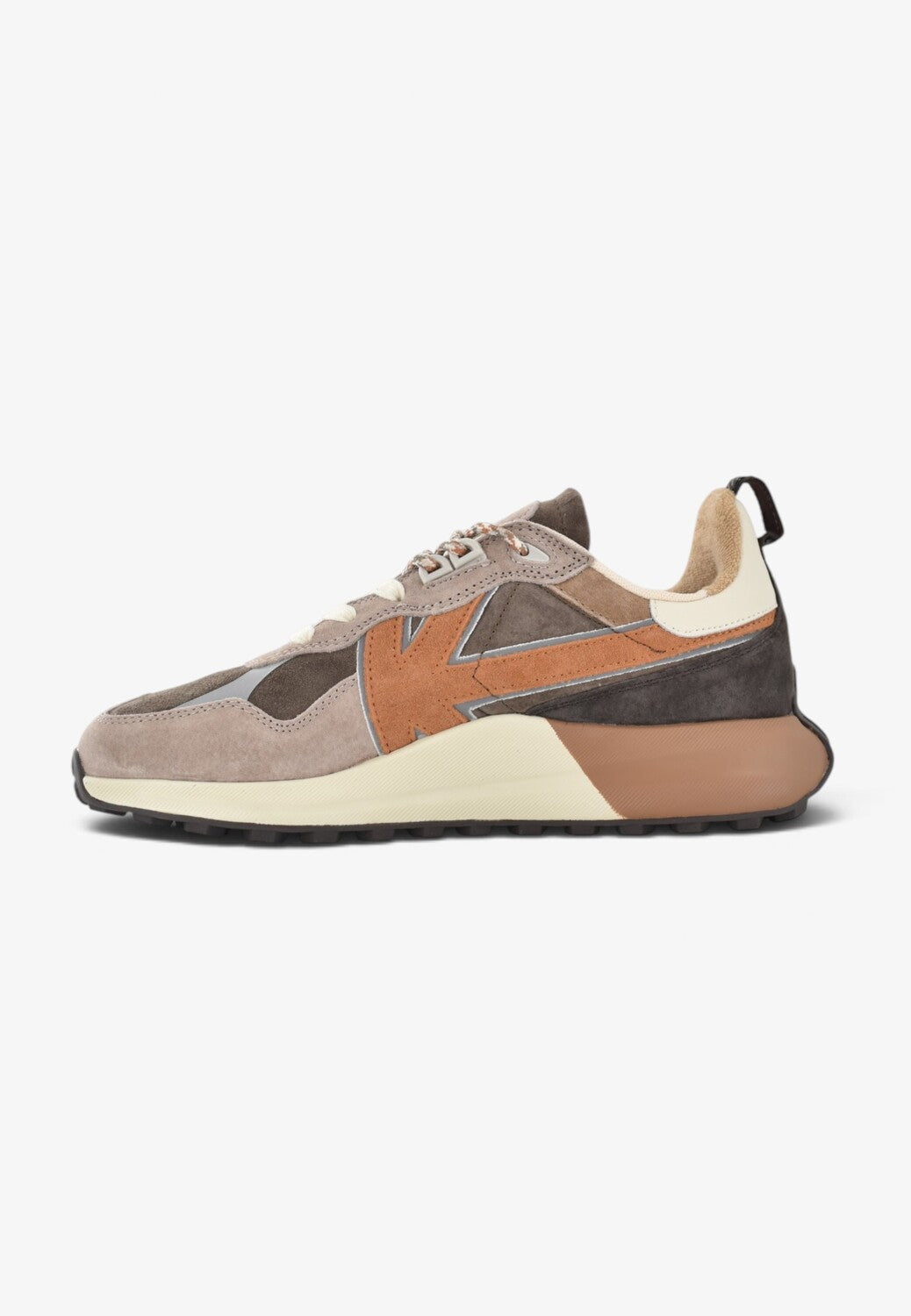 Heren veterschoenen-Beige combi kleur