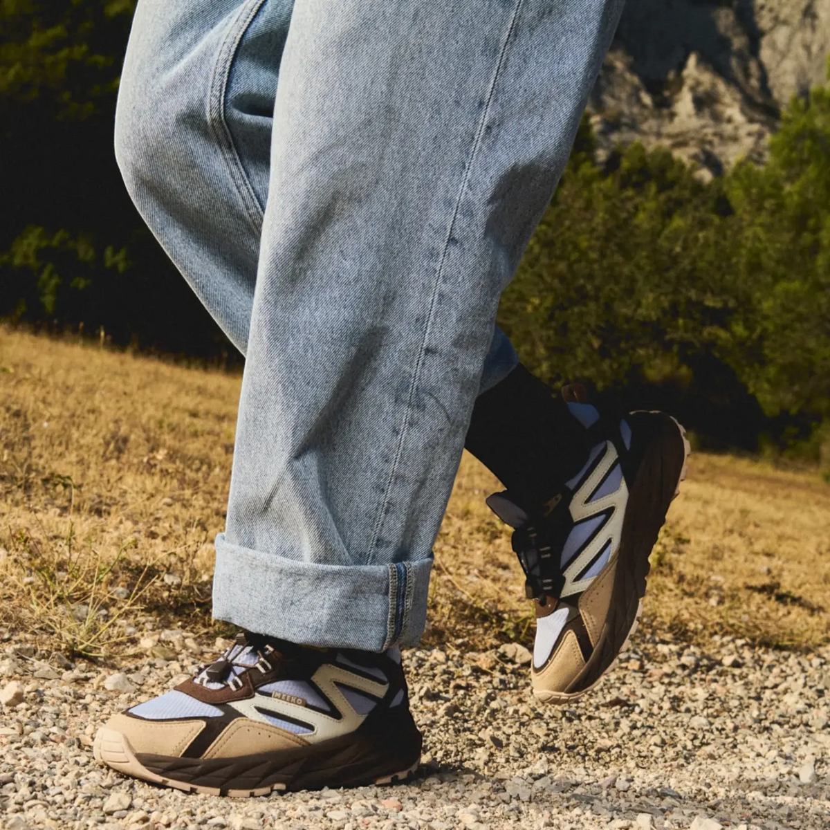Unisex sneakers-Beige suède/nubuck