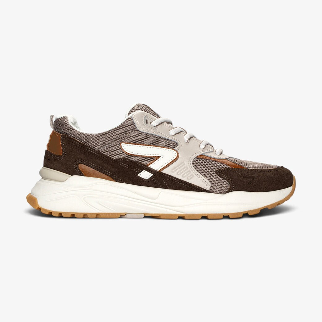 Heren veterschoenen-Bruin combi kleur