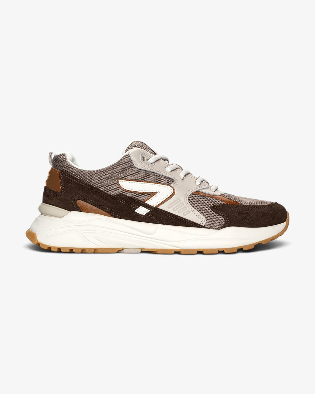 Heren veterschoenen-Bruin combi kleur