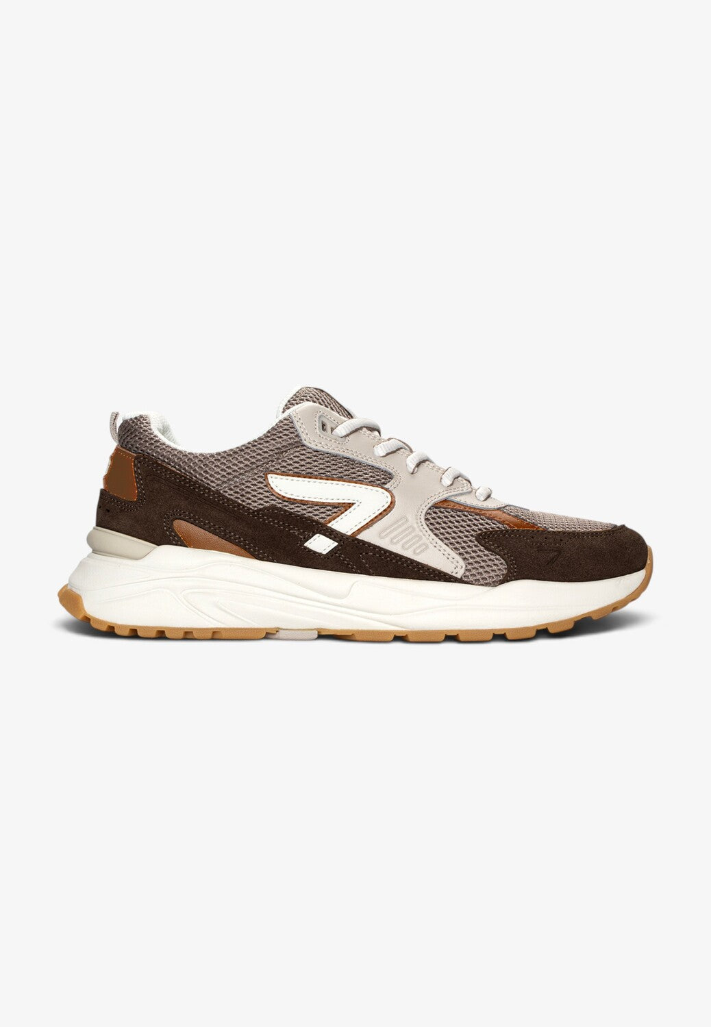 Heren veterschoenen-Bruin combi kleur