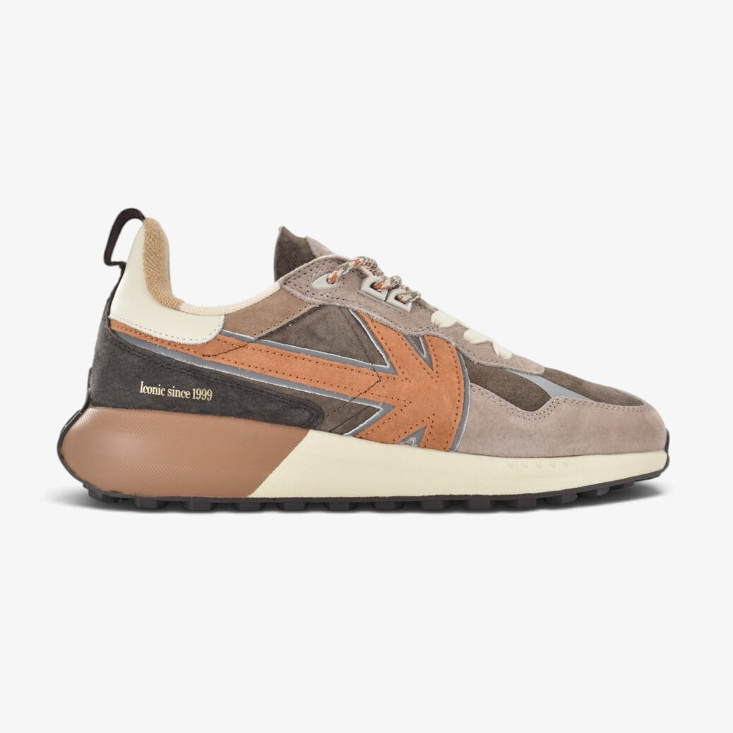 Heren veterschoenen-Beige combi kleur