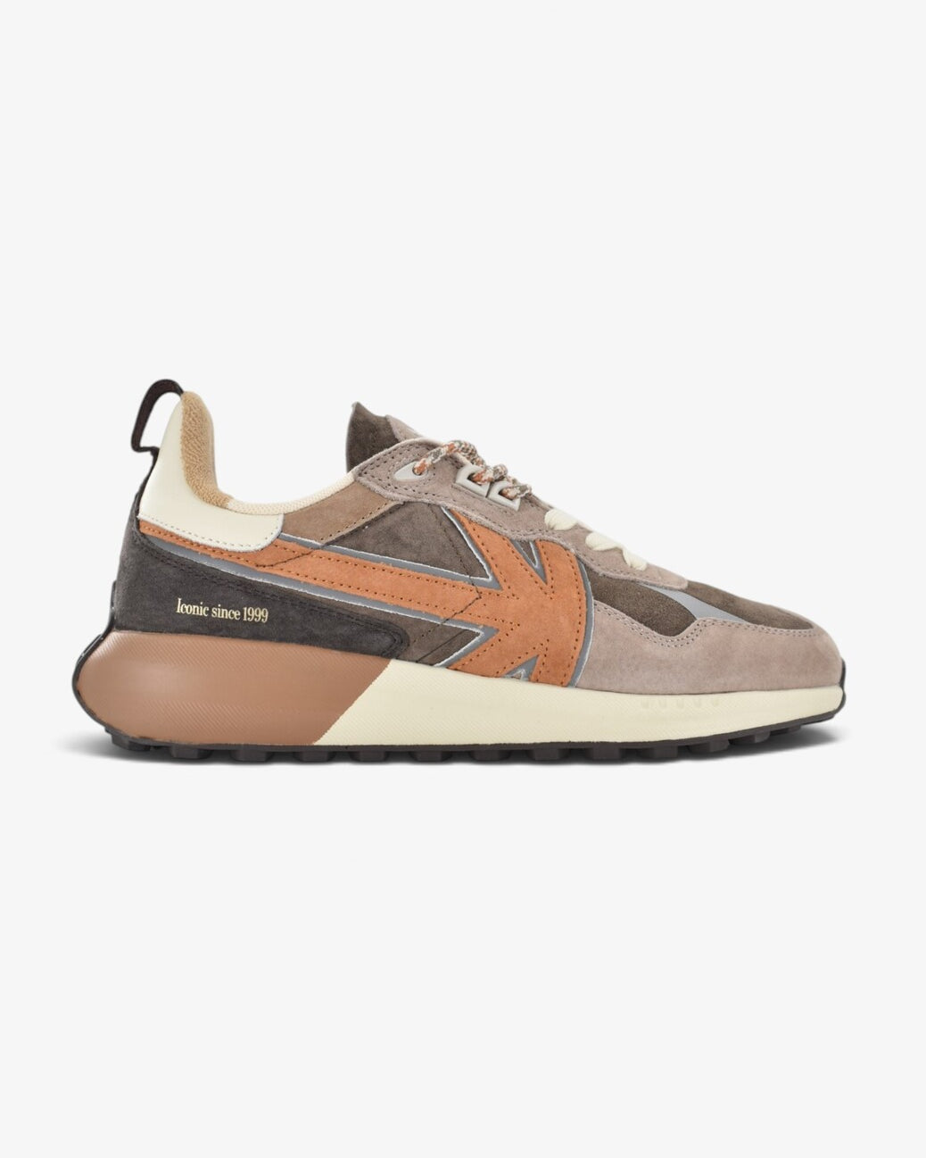 Heren veterschoenen-Beige combi kleur