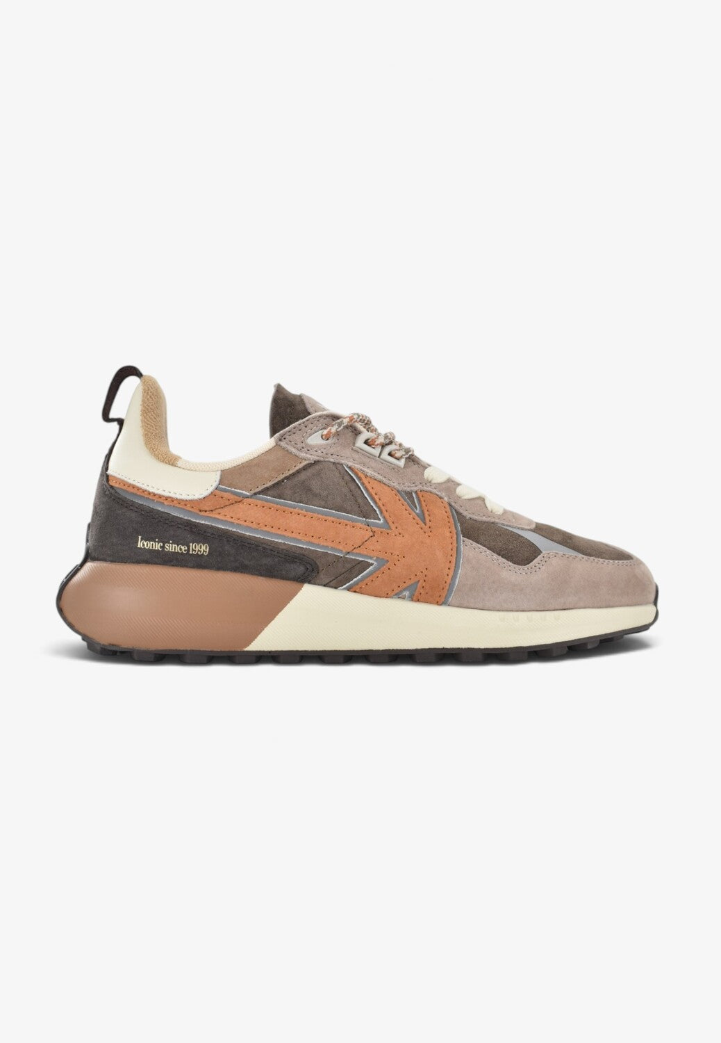 Heren veterschoenen-Beige combi kleur